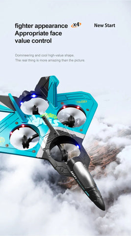 V17 2.4GHz Foam Remote Control Fighter Jet Drone with LED Lights