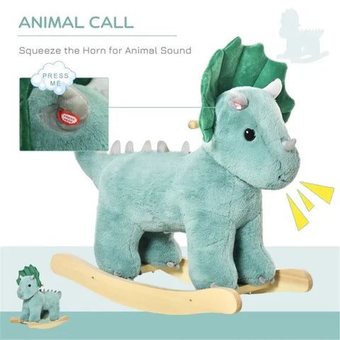 Plush Triceratops Dinosaur Rocking Horse for Toddlers