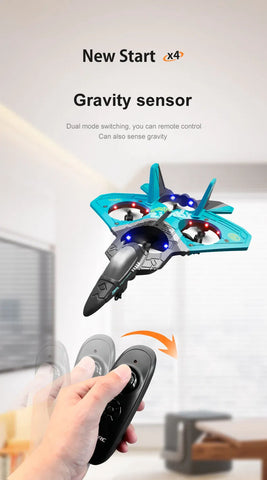 V17 2.4GHz Foam Remote Control Fighter Jet Drone with LED Lights