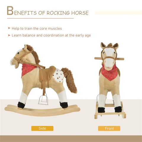 Classic Plush Rocking Horse with Realistic Sounds