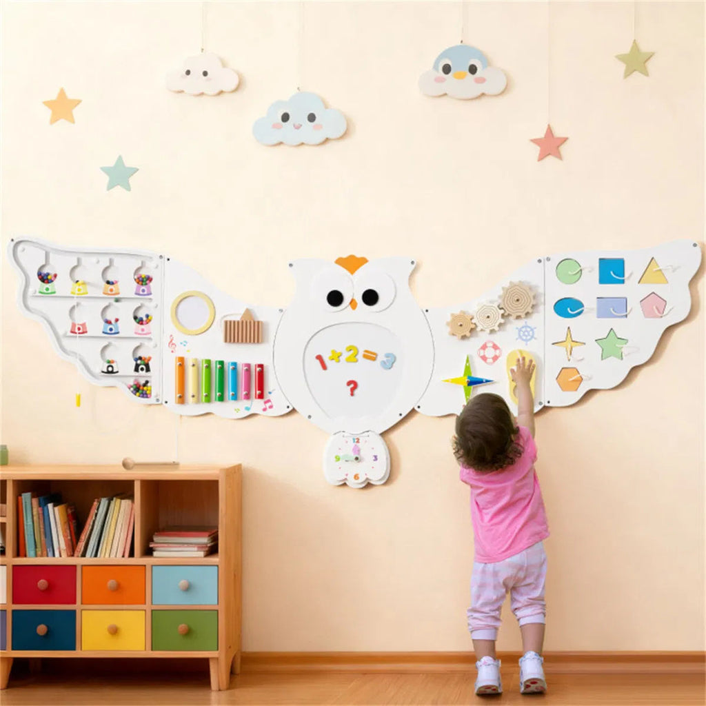 11-in-1 Montessori Owl Activity Wall Busy Board