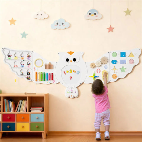11-in-1 Montessori Owl Activity Wall Busy Board