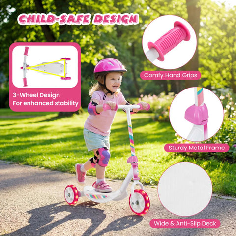 3-Wheel Kids Scooter With LED Light-Up Wheels for Toddlers