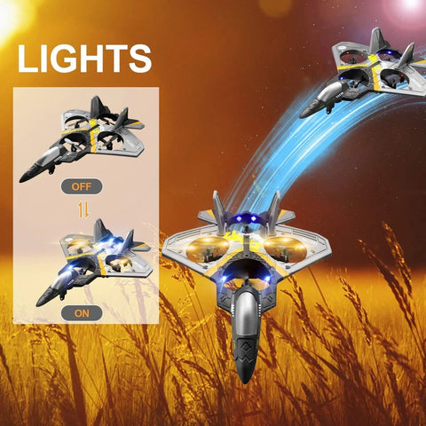 V17 2.4GHz Foam Remote Control Fighter Jet Drone with LED Lights