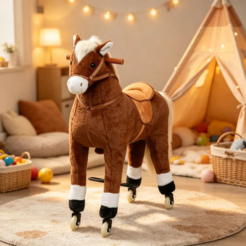 Kids Ride-On Walking Horse with Rolling Wheels