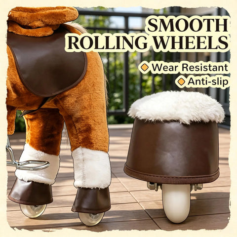 Kids' Ride-On Pony Horse Toy with Wheels and Sounds