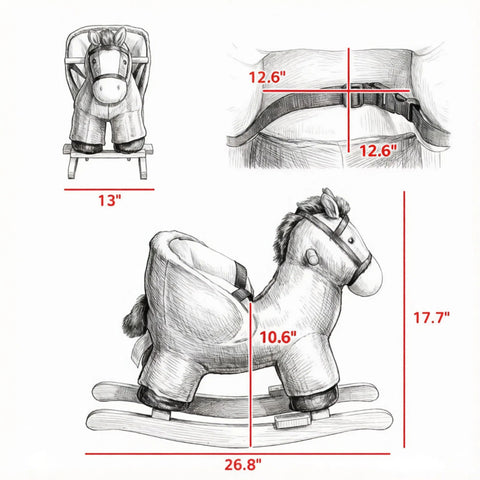 Kids Rocking Horse Ride-on With Wooden Base