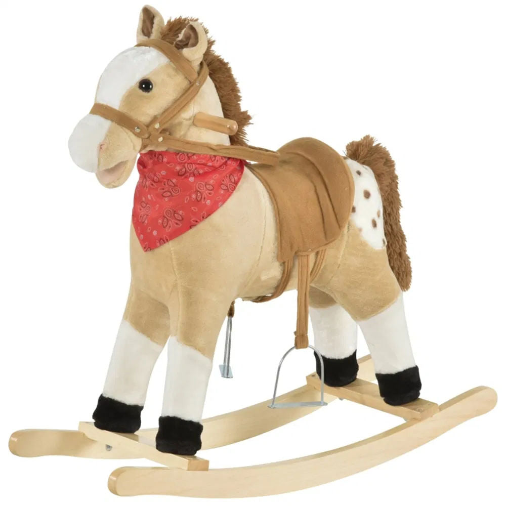 Classic Plush Rocking Horse with Realistic Sounds