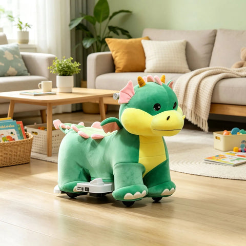 6V Electric Ride-on Toy with Music and Silent PU Wheels