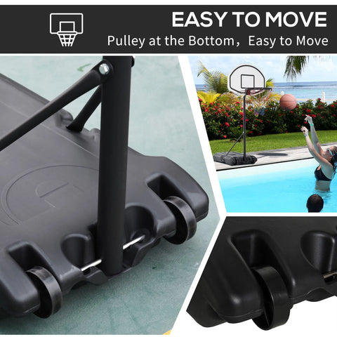 Adjustable Poolside Basketball Hoop with Wheels
