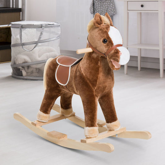 Plush Rocking Horse Toy with Realistic Sound Effects