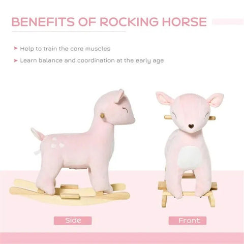 Plush Deer Baby Rocking Horse with Realistic Sounds
