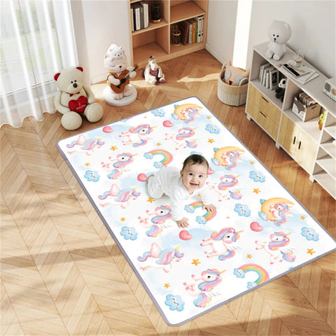 Waterproof Unicorn Print Baby Playpen Foam Mat