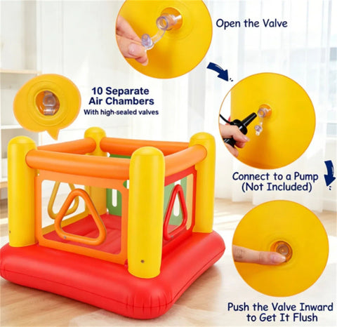 3-in-1 Inflatable Bounce House with Visible Wall