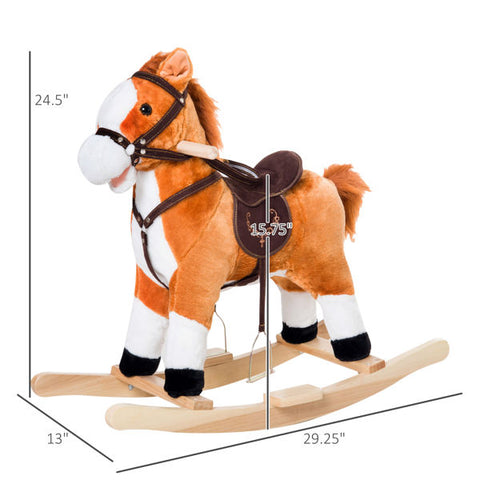 Plush Ride-On Rocking Horse with Realistic Sounds
