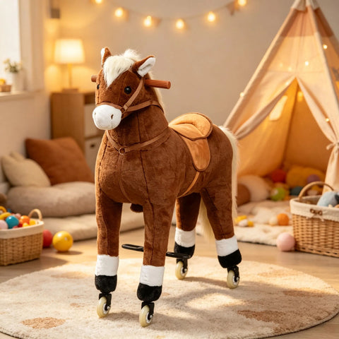 Kids Ride-On Walking Horse with Rolling Wheels