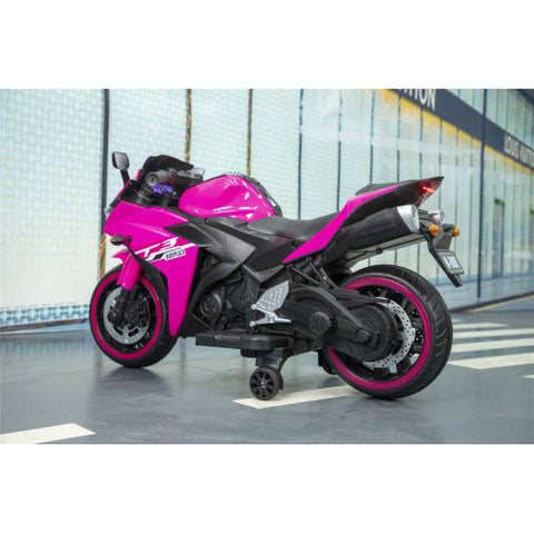 12V Electric Ride-On Motorcycle with Training Wheels