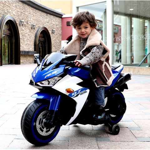 12V Kids Ride-On Electric Motorcycle with Training Wheels