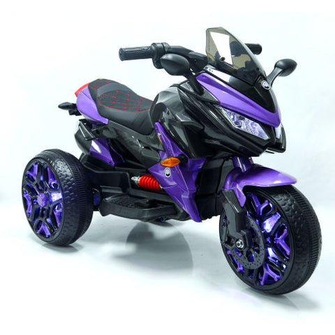 12V 3-Wheel Battery Powered Kids Ride-On Motorcycle with PU Seat