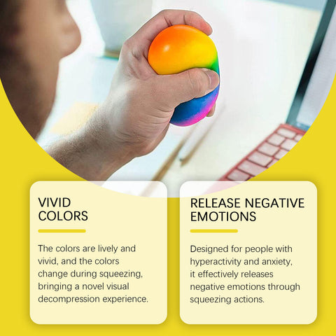 Rainbow Squeeze Stress Ball for Anxiety Relief and Grip Training
