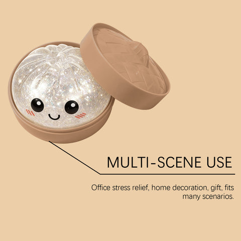 Glitter Transparent Steamed Bun Stress Relief Squeeze Toy