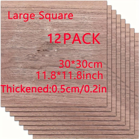 12-Piece Square Walnut Wood Pieces for DIY Crafts