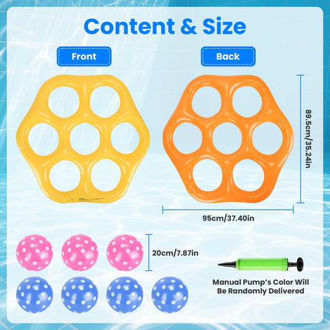 Inflatable Tic-Tac-Toe Pool Game Set With 7 Balls