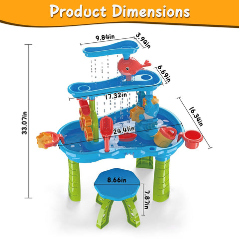 3-Tier Kids Sand and Water Activity Table Set