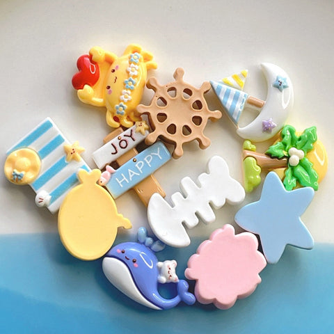 25-Piece Ocean and Beach Theme Mini Resin Decor Set